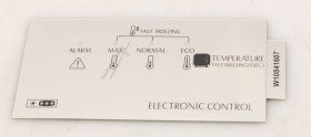 Whirlpool Switch Screen - C00495025 481010841607 Insert Panel Printed