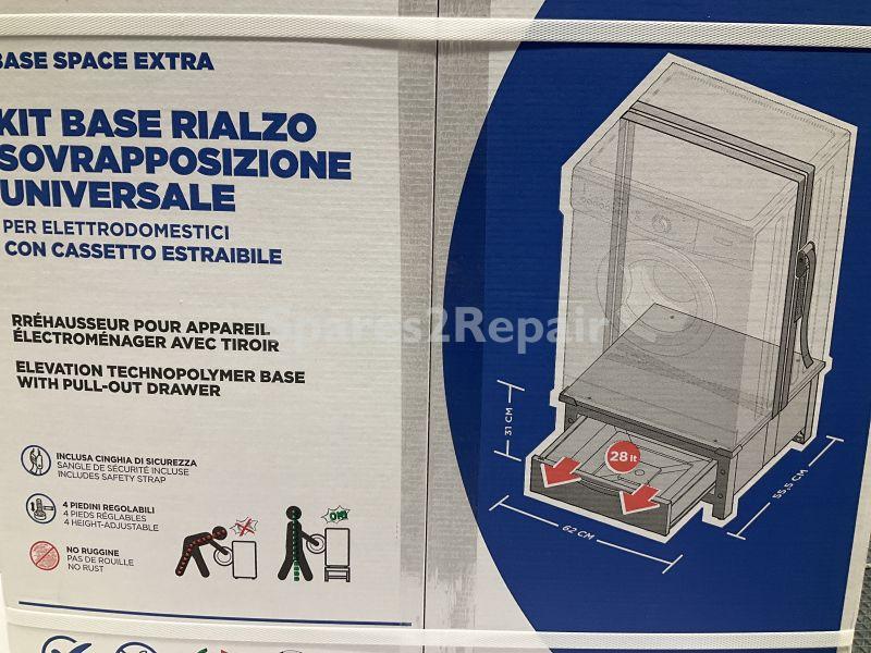 Meliconi Stand Washing Maschine-dryer - Base Space Extra 656144 Base Grey-white With Drawer