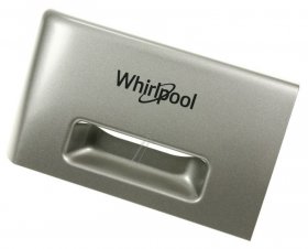 Detergent Dispenser Cover - C00635516 488000635516 Handle Drawer Silver + Logo Whp [Whirlpool Indesit]