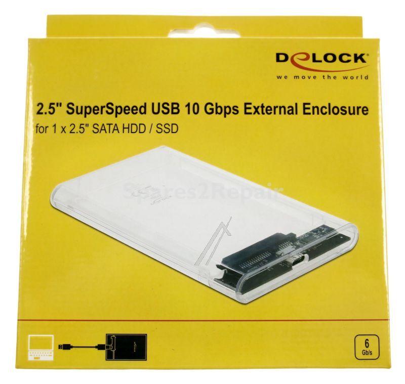 Delock Hard Drive Enclosure 2,5" - Externes GehÄuse FÜr 2.5″ Sata Hdd - Ssd Mit Superspeed Usb 10 Gbps (usb 3.1 Gen 2)