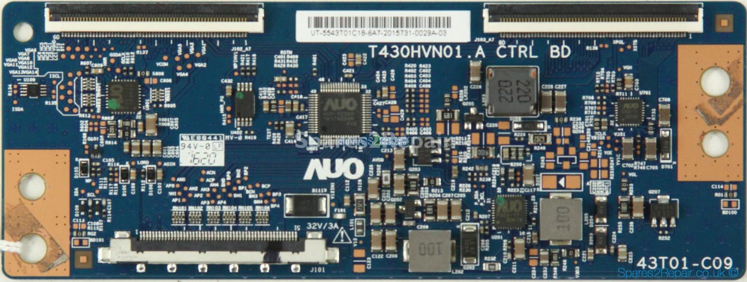 Baird TI4308DLEDBH - T-Con - 55.43T01.C18 - 43T01-C09 - T430HVN01.A CTRL BD