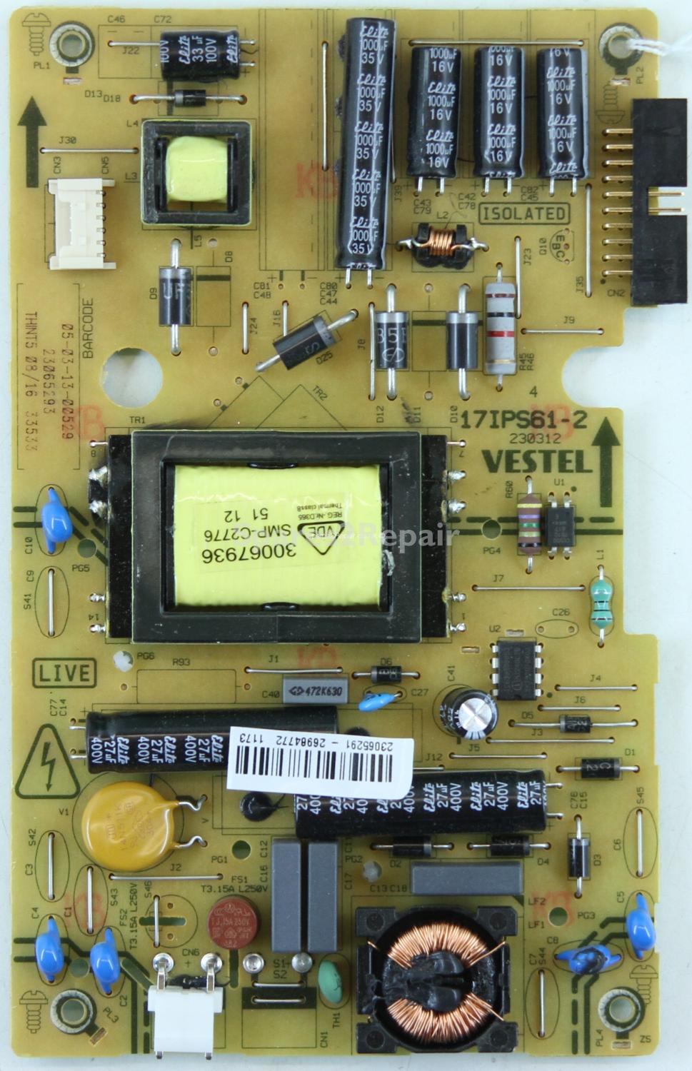 Bush LED24970DVDFHDW - PSU - 23065293 - 23065291 - 17IPS61-2 - 230312