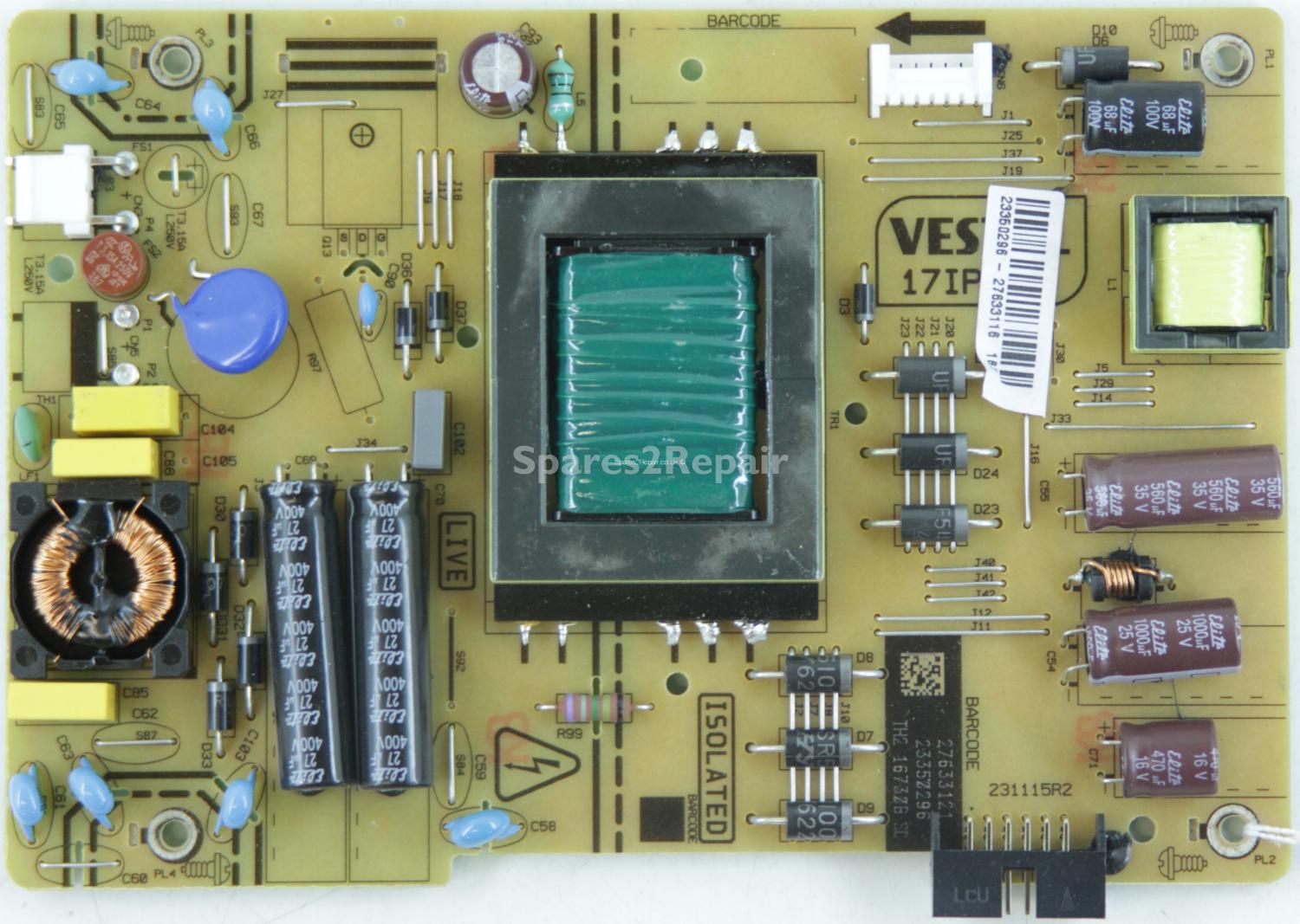Bush DLED32165HD - Power Supply - 23350296 - 17IPS62 - 231115R2