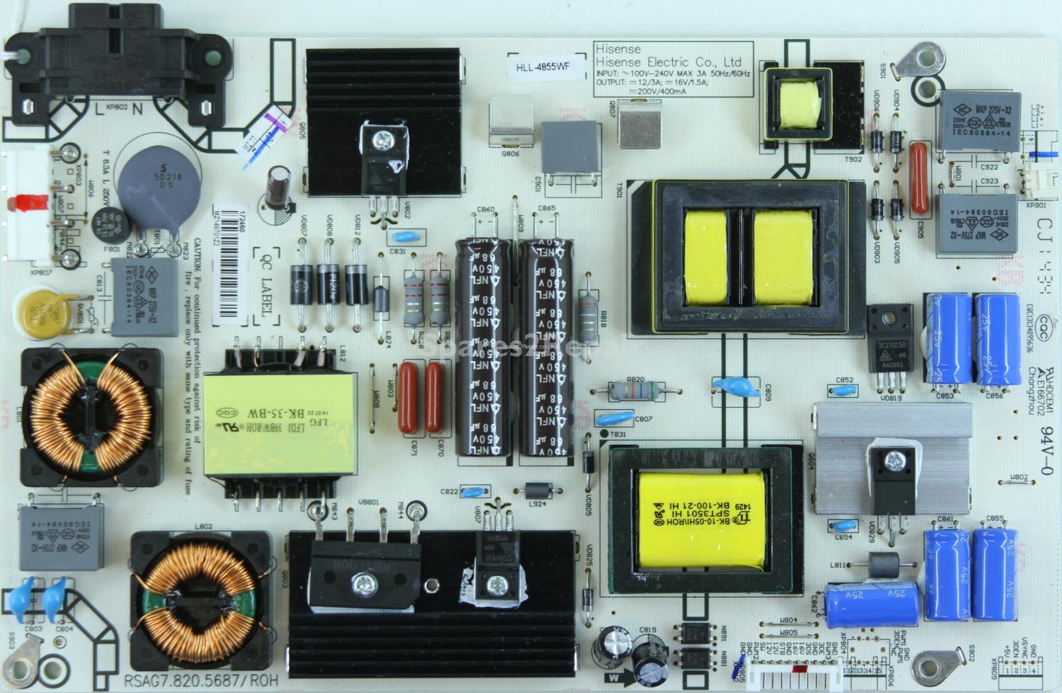 HiSense LTDN50D36TUK - PSU - HLL-4855WF - RSAG7.820.5687/ROH - CQC13134095636