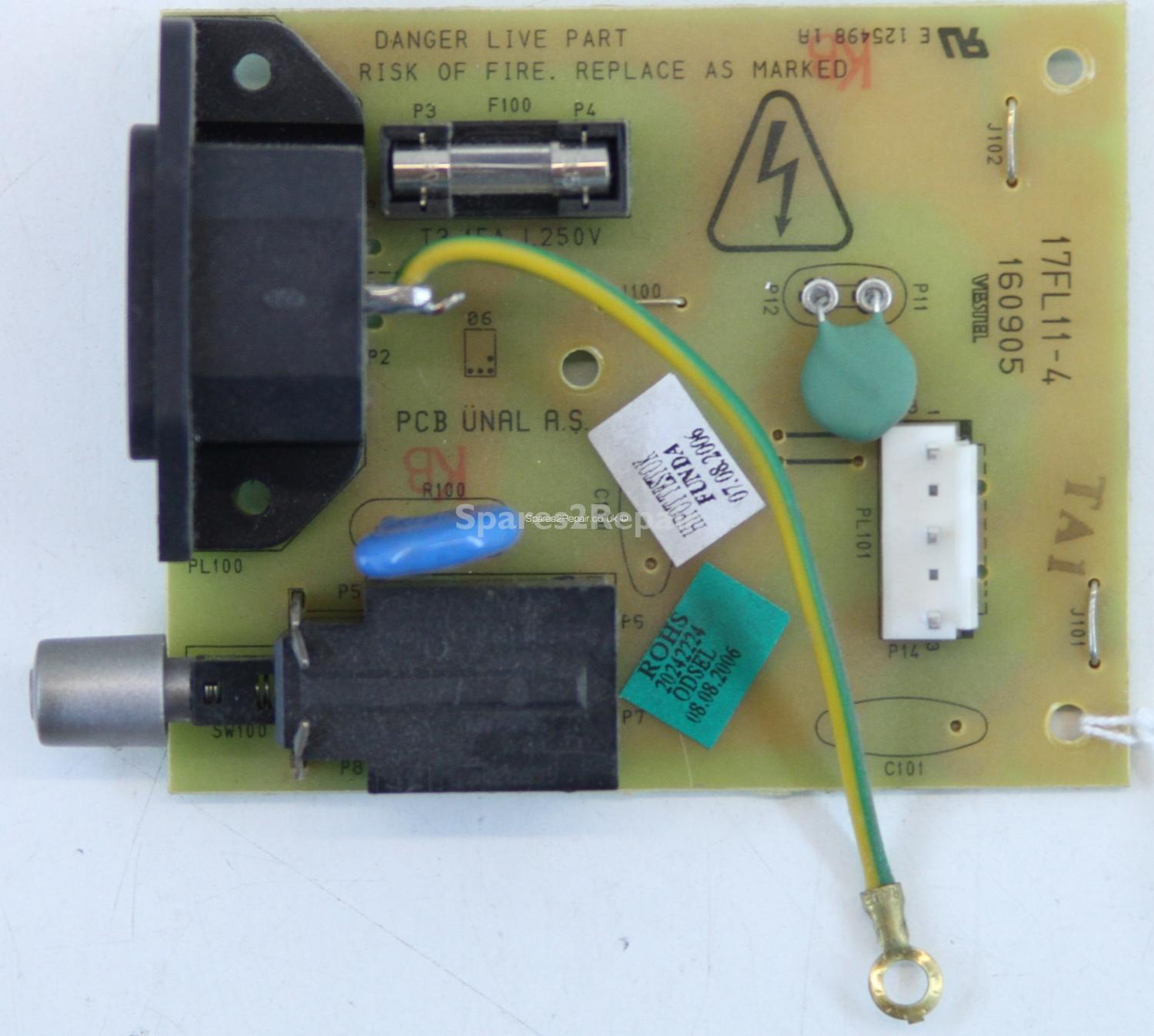 Hitachi 32LD8700U - AC Socket & Power Button - 17FL11-4 - 160905 - 20242224
