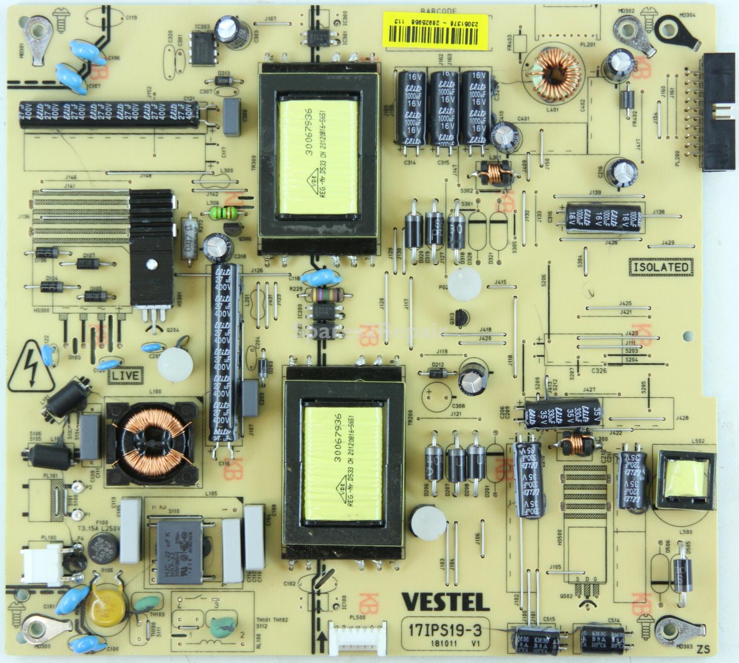 JVC LT-32DA42J - Power Supply - 23051376 - 17IPS19-3 - 181011 - V1