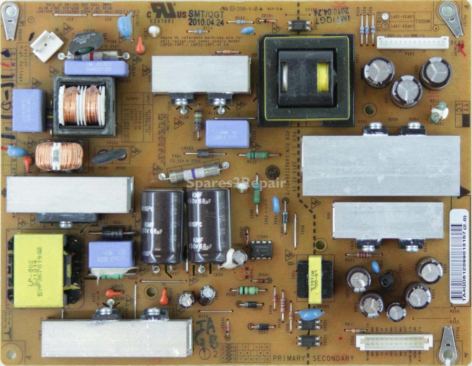 LG 32LD320 - Power Supply - EAY61209901 - EAX62106801/2 - REV 1.1 - LGP32-10P1