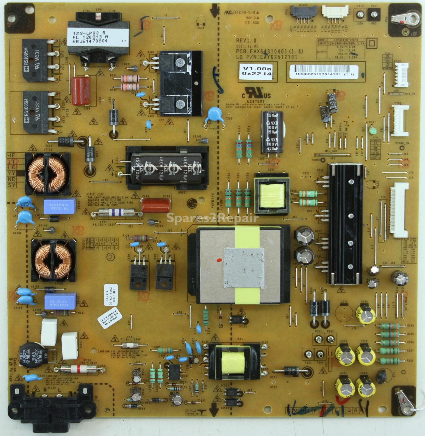 LG 47LS5600 - PSU - EAY62512701 - EAX64310401(1.4) - REV1.0 - LGP4247H-12LPB
