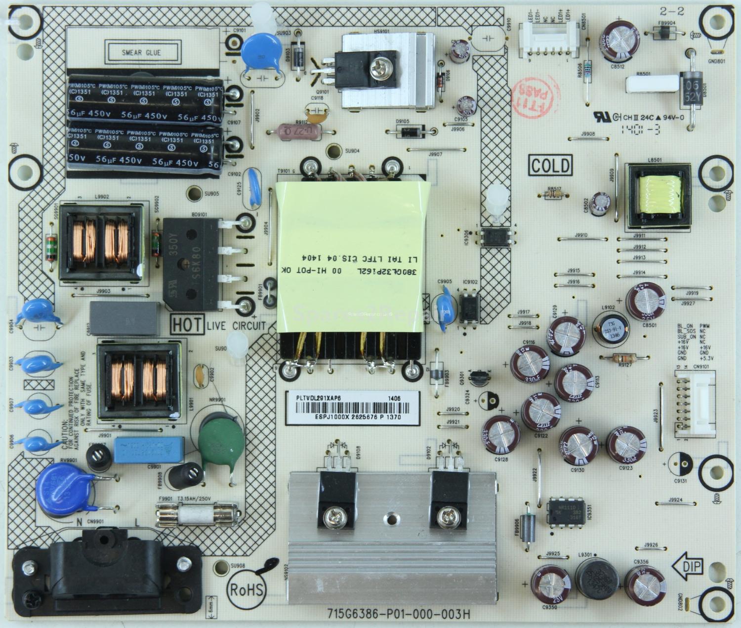 Panasonic TX-32AS500B - PSU - 715G6197-P01-001-003H - PLTVDL291XAP6