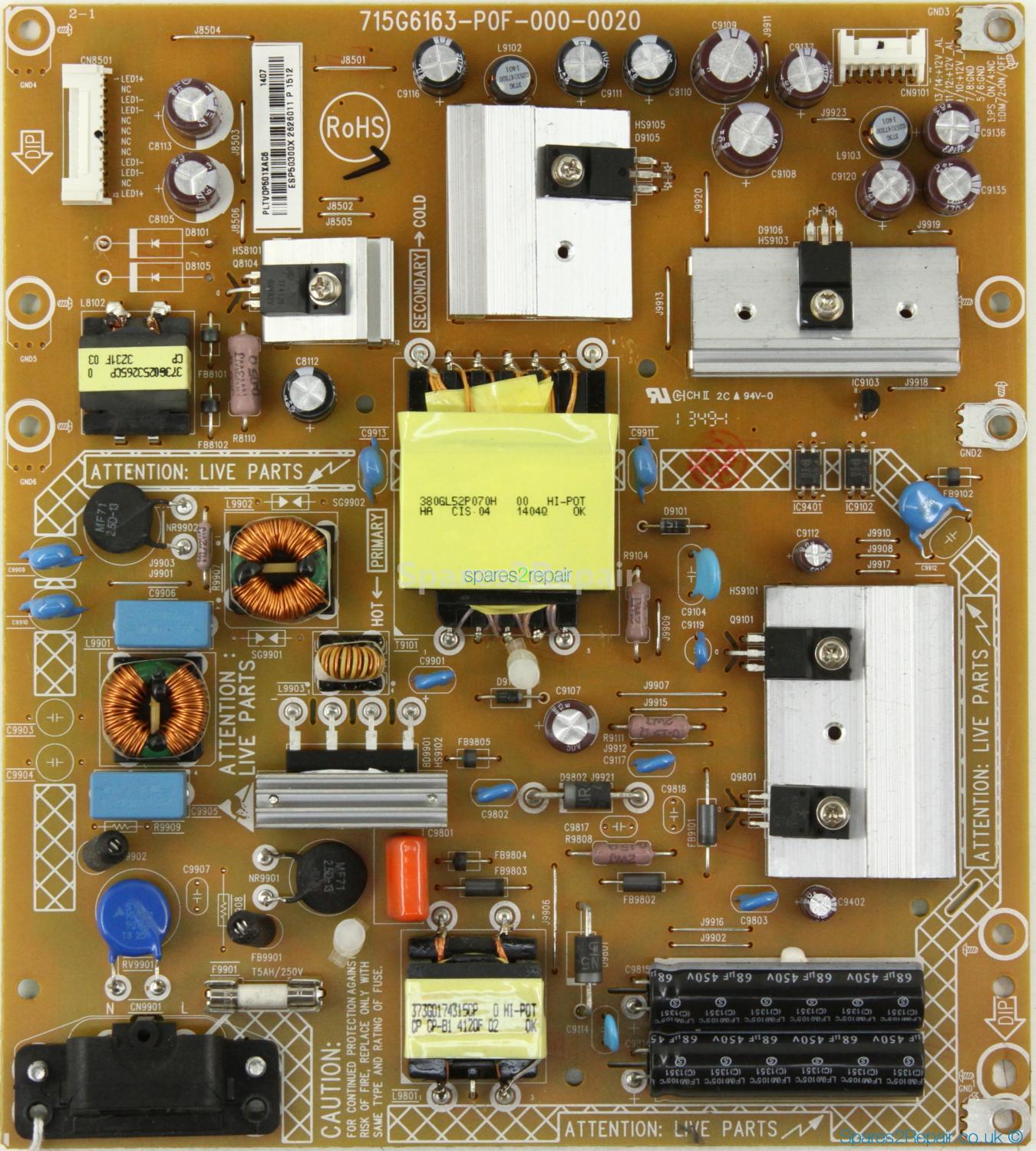 Philips 40PFH4109/88 - PSU - 715G6163-P0F-000-0020 - PLTVDP501XAC6