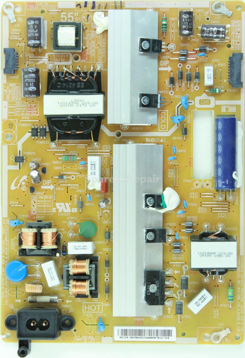 Samsung UE49KU6500 - Power Supply - BN44-00704A - REV:1.3 - L55S1_EHS