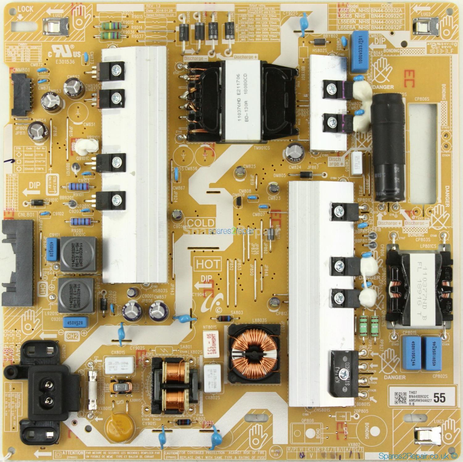 Samsung UE55NU7100K - Power Supply - BN44-00932C - REV:1.2 - L55E6_NHS