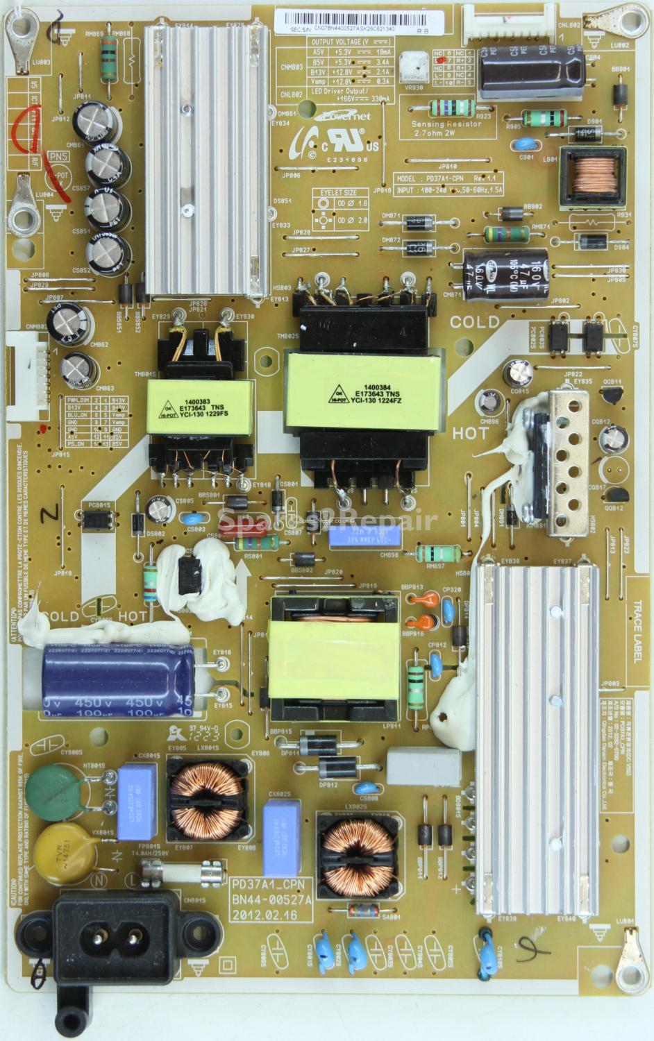 Samsung 37 Inch - PSU - BN44-00527A - Rev 1.1 - PD37A1-CPN