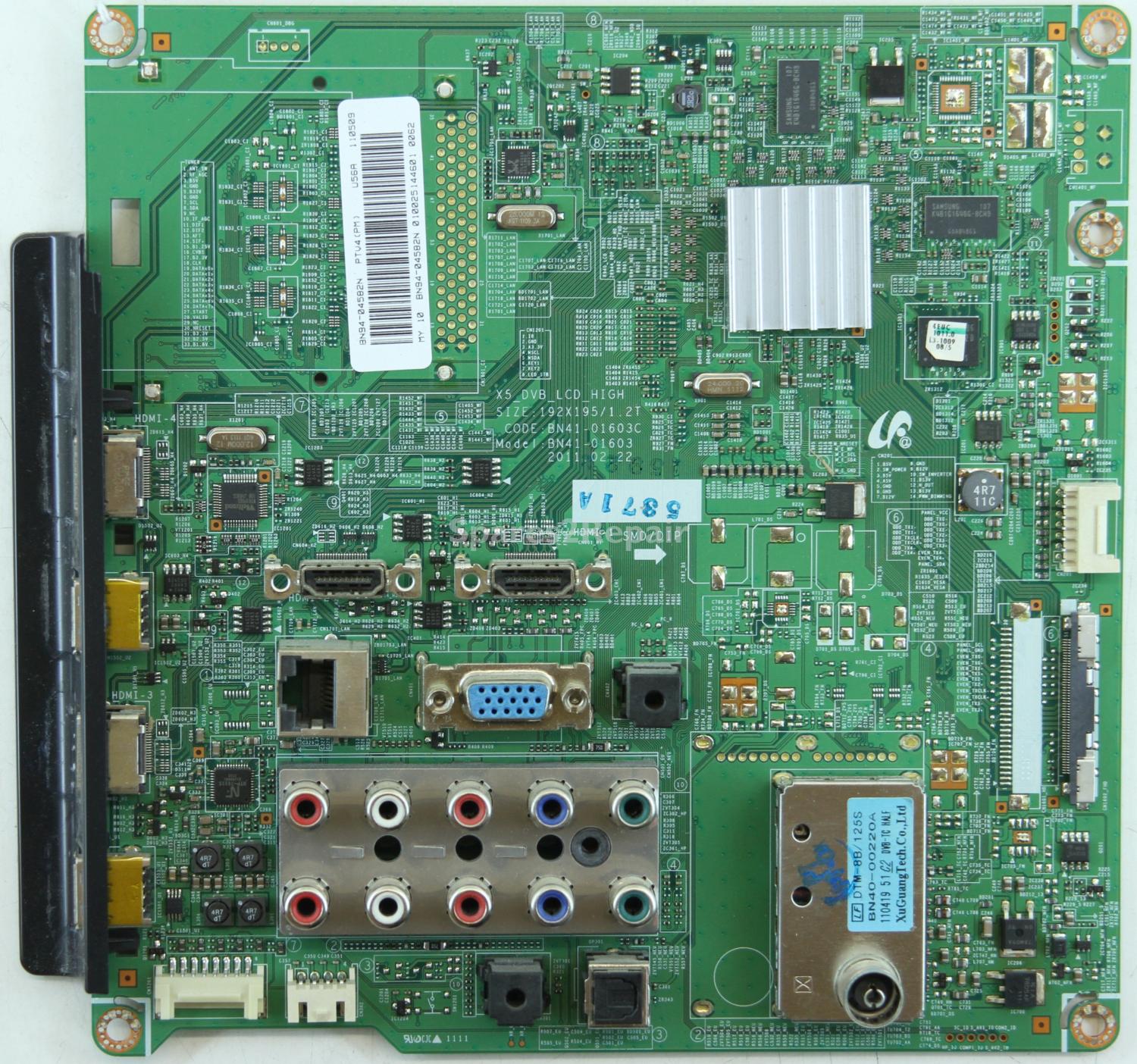 Samsung LA40D550K7M - Main AV - BN94-04582N - BN41-01603C - X5_DVB_LCD_HIGH
