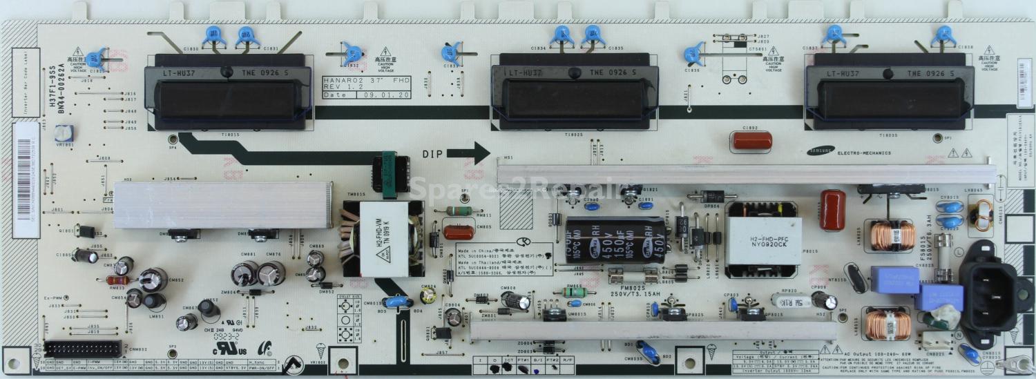 Samsung LE37B555A5W - PSU - BN44-00262A - H37F1-9SS - PSIV181E01A - HANARO2 37 FHD - REV 1.2