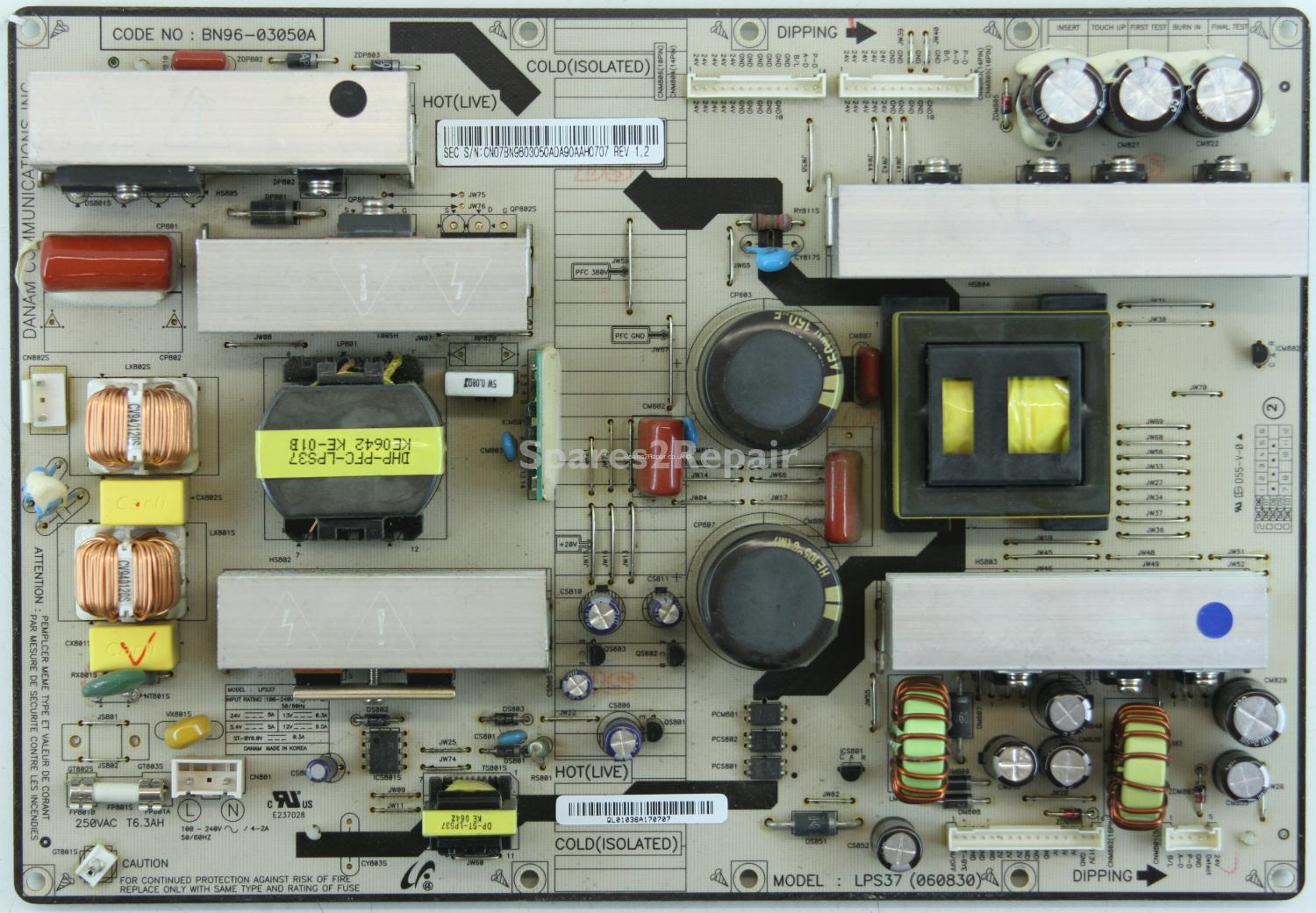 Samsung LE37R74BD - PSU - BN96-03050A - Rev 1.2 - LPS37 - 060830
