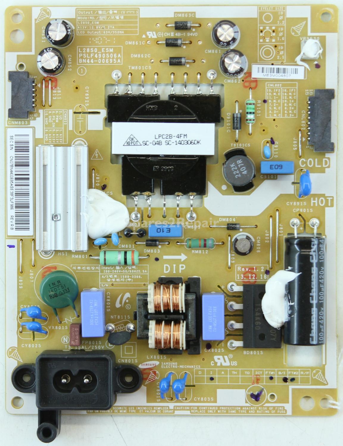 Samsung UE28H4000AW - PSU - BN44-00695A - REV1.2 - L28S0_ESM - PSLF490S06A