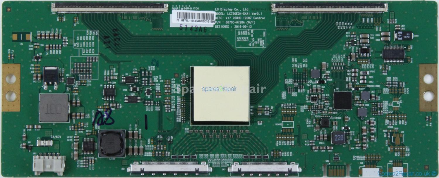 Sony KD-75XE8596 - T-Con - 6871L-5143A - 6870C-0728A - V17 75UHD 120HZ Control