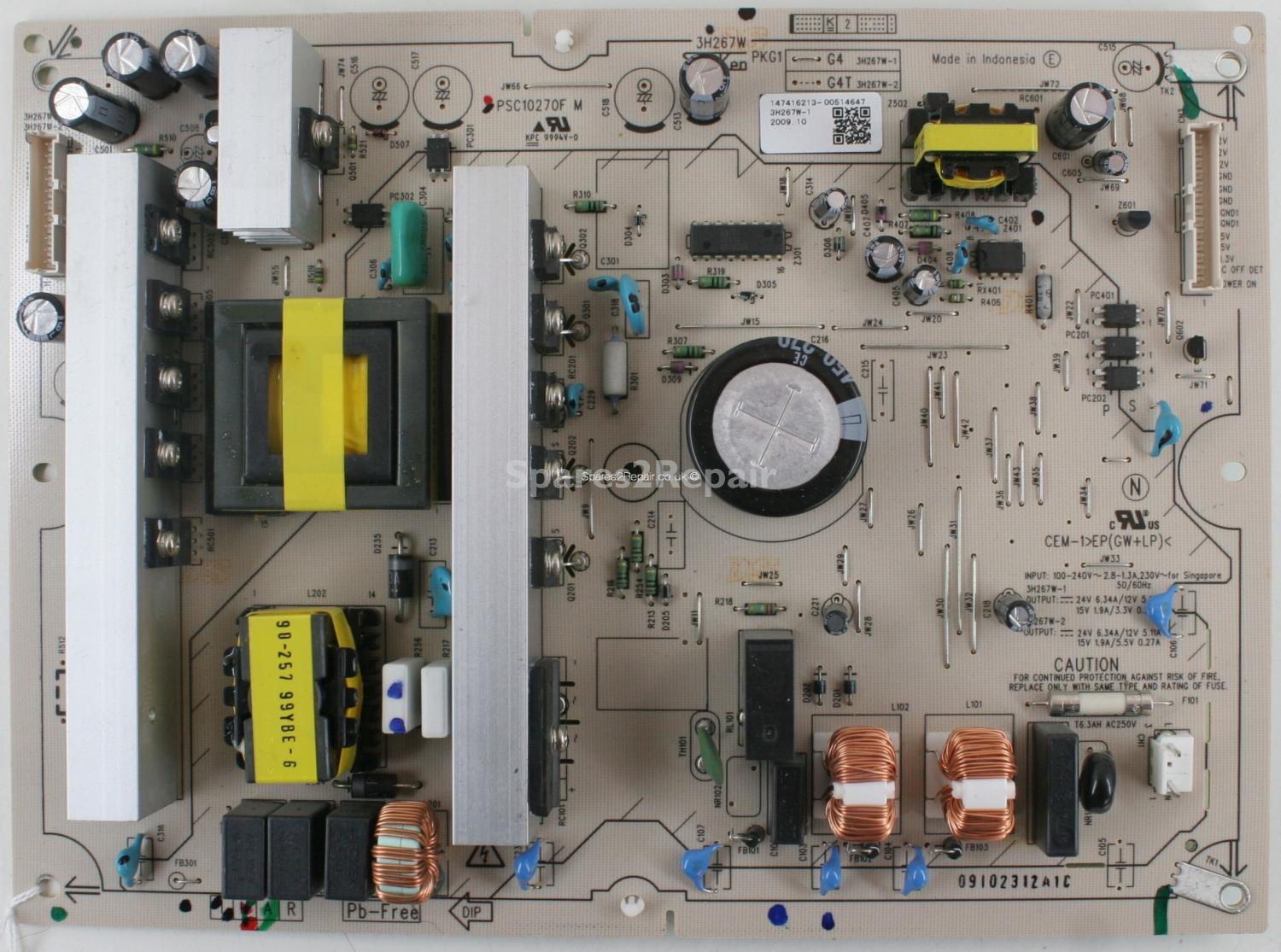 Sony KDL-37W5810 - PSU - PSC10270F M - 147416213 - 3H267W-1