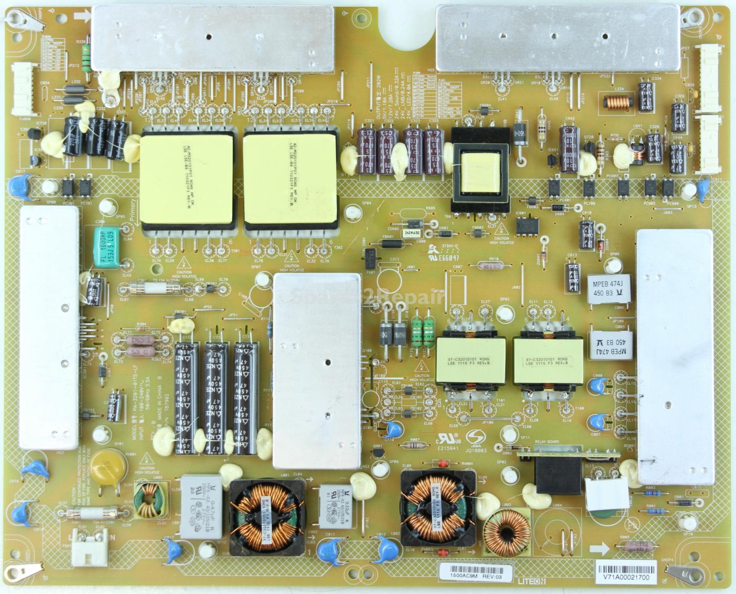 Toshiba 42VL863 - Power Supply - V71A00021700 - REV:03 - PA-3201-01TS-LF - REV.:B - 787902