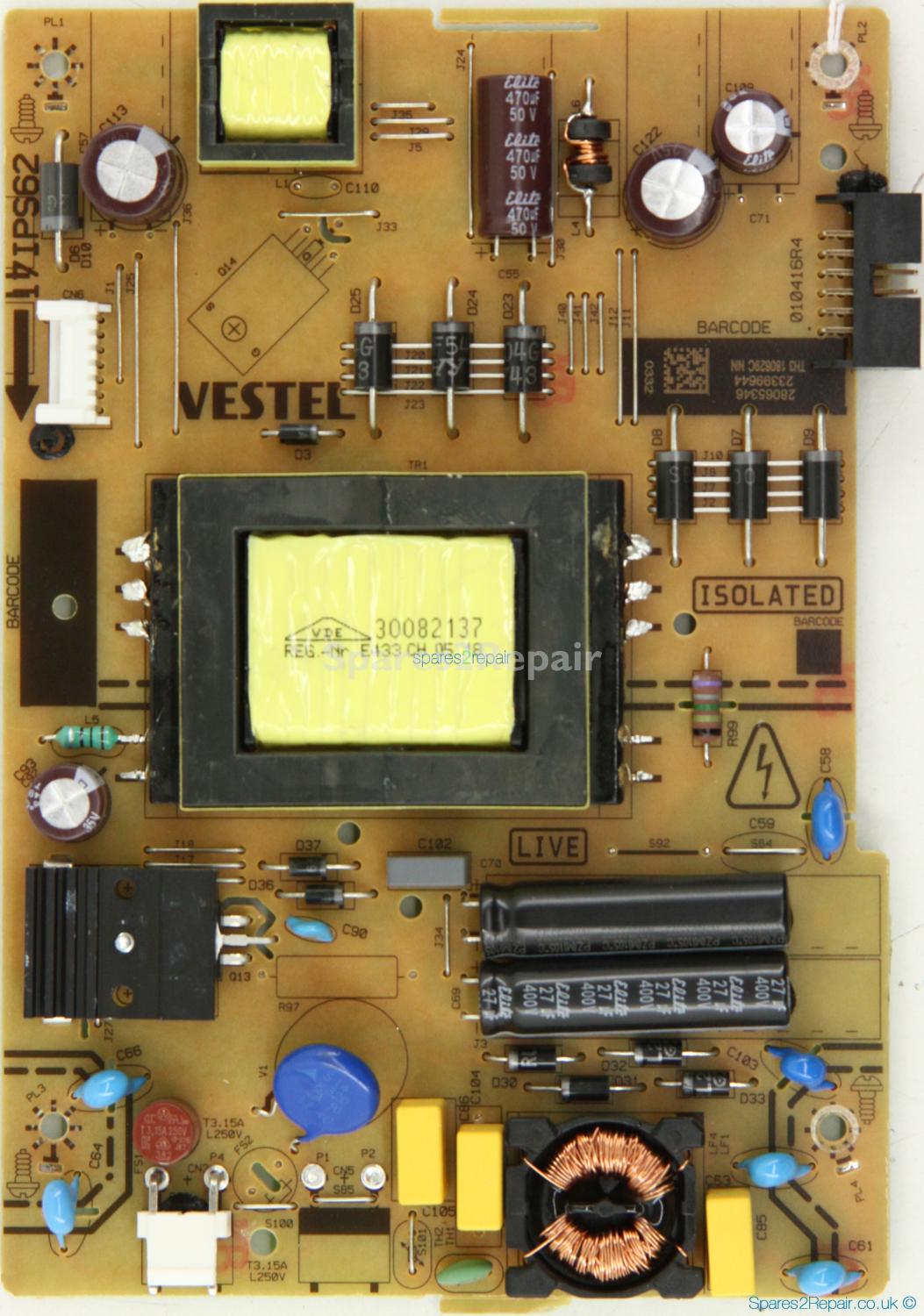 Toshiba 43L3863DB - Power Supply - 23399644 - 17IPS62 - 010416R4